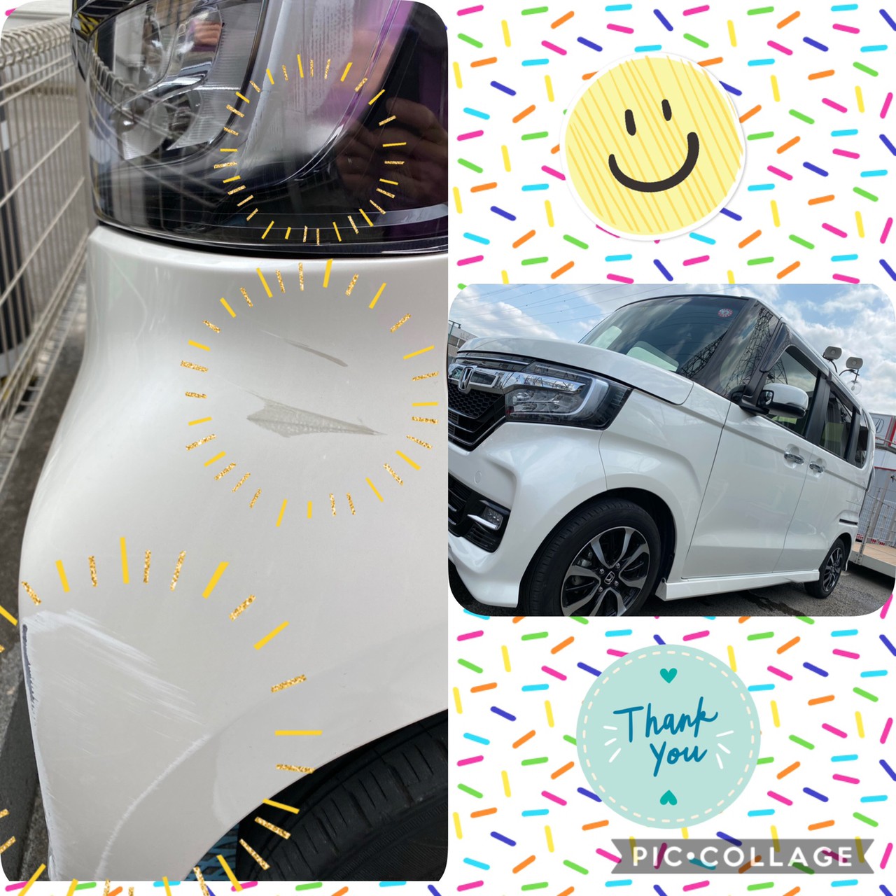 HONDA　N-BOX　カスタム『Yさま』鈑金修理にてご入庫です！